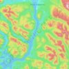Mapa topográfico Alberni Inlet, altitud, relieve
