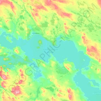 Mapa topográfico озеро Среднее Куйто, altitud, relieve