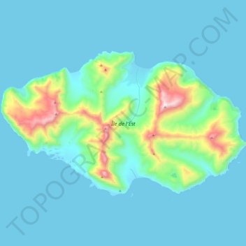 Mapa topográfico Île de l'Est, altitud, relieve