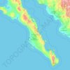 Mapa topográfico Baja California Sur, altitud, relieve