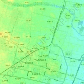 Mapa topográfico 北城区街道, altitud, relieve