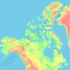 Mapa topográfico Canadá, altitud, relieve
