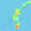 Mapa topográfico Isola di Ponza, altitud, relieve