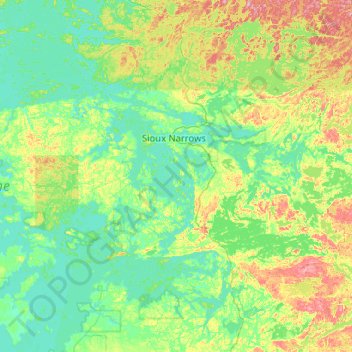 Mapa topográfico Sioux Narrows-Nestor Falls Township, altitud, relieve