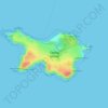 Mapa topográfico Caldey Island, altitud, relieve
