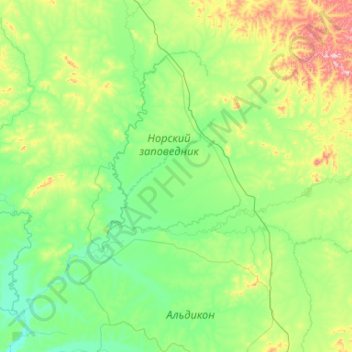 Mapa topográfico Норский сельсовет, altitud, relieve
