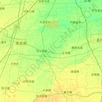 Mapa topográfico 南皮县, altitud, relieve
