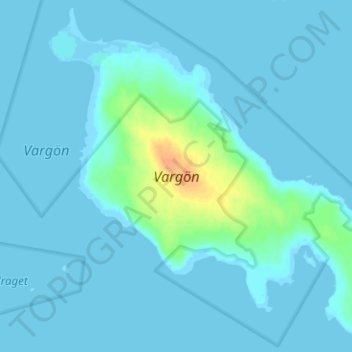 Mapa topográfico Vargön, altitud, relieve