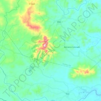 Mapa topográfico El Picacho, altitud, relieve