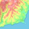 Mapa topográfico Flinders, altitud, relieve
