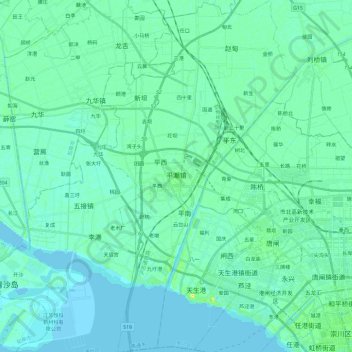 Mapa topográfico 平潮镇, altitud, relieve