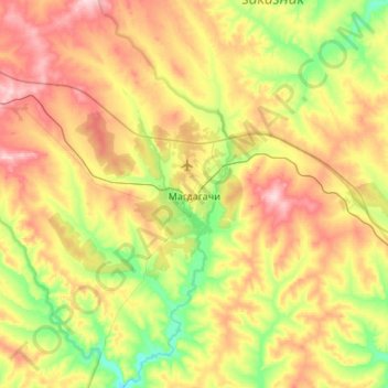 Mapa topográfico городское поселение Магдагачи, altitud, relieve