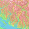 Mapa topográfico West Vancouver—Sunshine Coast—Sea to Sky Country, altitud, relieve
