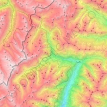 Mapa topográfico Moso in Passiria, altitud, relieve