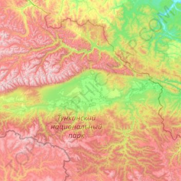 Mapa topográfico Тункинская долина, altitud, relieve