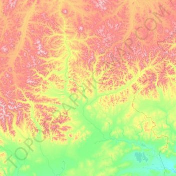 Mapa topográfico Парень, altitud, relieve