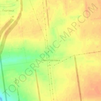 Mapa topográfico Новопавлівка, altitud, relieve