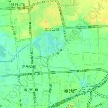 Mapa topográfico 辽河街道, altitud, relieve