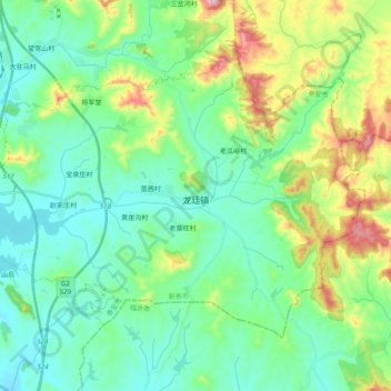 Mapa topográfico 龙廷镇, altitud, relieve