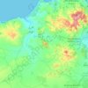 Mapa topográfico caïdat de Bni Sidel, altitud, relieve