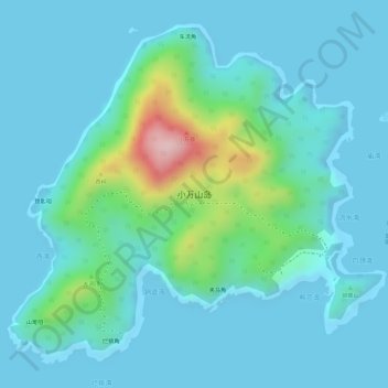 Mapa topográfico 小万山岛, altitud, relieve