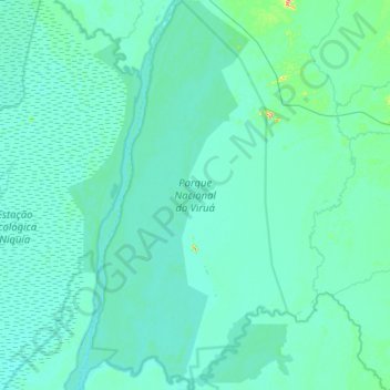 Mapa topográfico Parque Nacional do Viruá, altitud, relieve