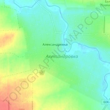 Mapa topográfico Александровка, altitud, relieve