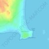 Mapa topográfico Cabo Polonio, altitud, relieve