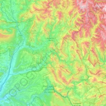 Mapa topográfico Le Verdon, altitud, relieve