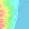 Mapa topográfico Exmouth, altitud, relieve