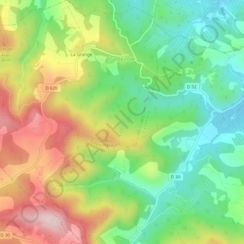 Mapa topográfico La Bezole, altitud, relieve