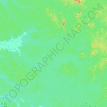 Mapa topográfico Canal del Casiquiare, altitud, relieve