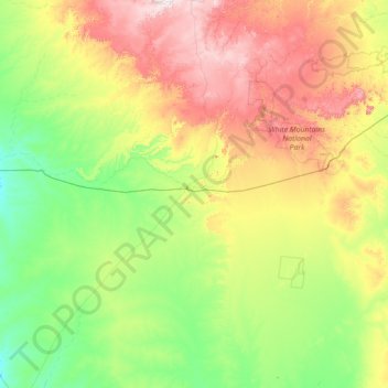 Mapa topográfico Flinders Shire, altitud, relieve