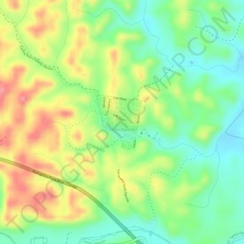 Mapa topográfico Santa Águeda, altitud, relieve