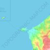 Mapa topográfico Peniche, altitud, relieve