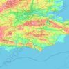 Mapa topográfico The Weald, altitud, relieve