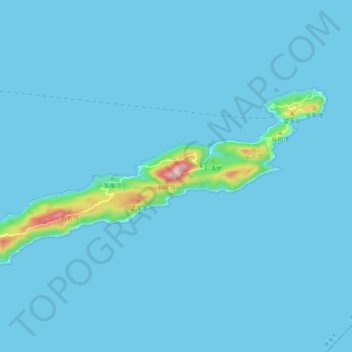 Mapa topográfico 担杆岛, altitud, relieve