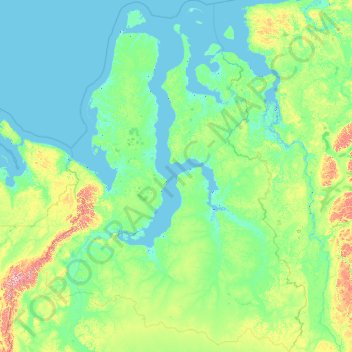 Mapa topográfico Autonomer Kreis der Jamal-Nenzen, altitud, relieve