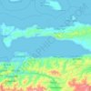 Mapa topográfico Golfo de Cariaco, altitud, relieve