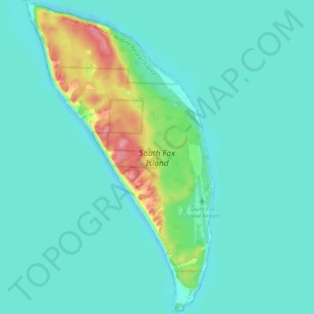 Mapa topográfico South Fox Island, altitud, relieve