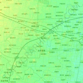 Mapa topográfico 赵家圈镇, altitud, relieve
