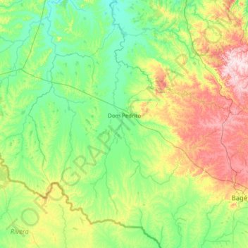 Mapa topográfico Dom Pedrito, altitud, relieve