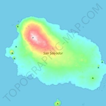 Mapa topográfico San Salvador, altitud, relieve