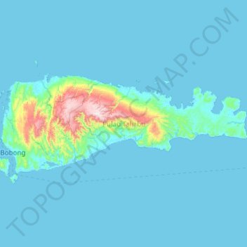 Mapa topográfico Taliabu Island, altitud, relieve