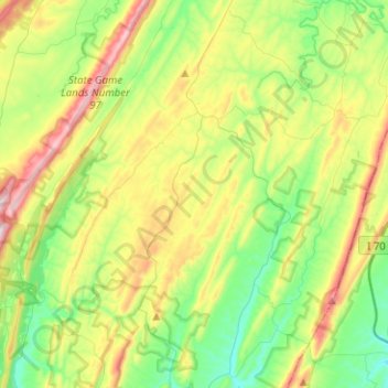 Mapa topográfico Monroe Township, altitud, relieve