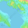 Mapa topográfico Golfo Dulce, altitud, relieve