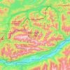 Mapa topográfico Karwendel, altitud, relieve