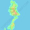 Mapa topográfico Karakelong Island, altitud, relieve