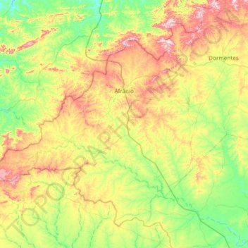 Mapa topográfico Afrânio, altitud, relieve