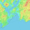 Mapa topográfico Saint John, altitud, relieve